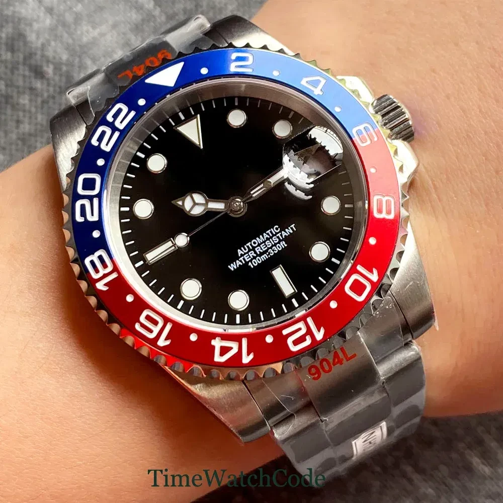 Color: Coffee, Size: Option 1 - Sterile Men's Watch 40mm Genuine NH35 Automatic Movement 10ATM Wate