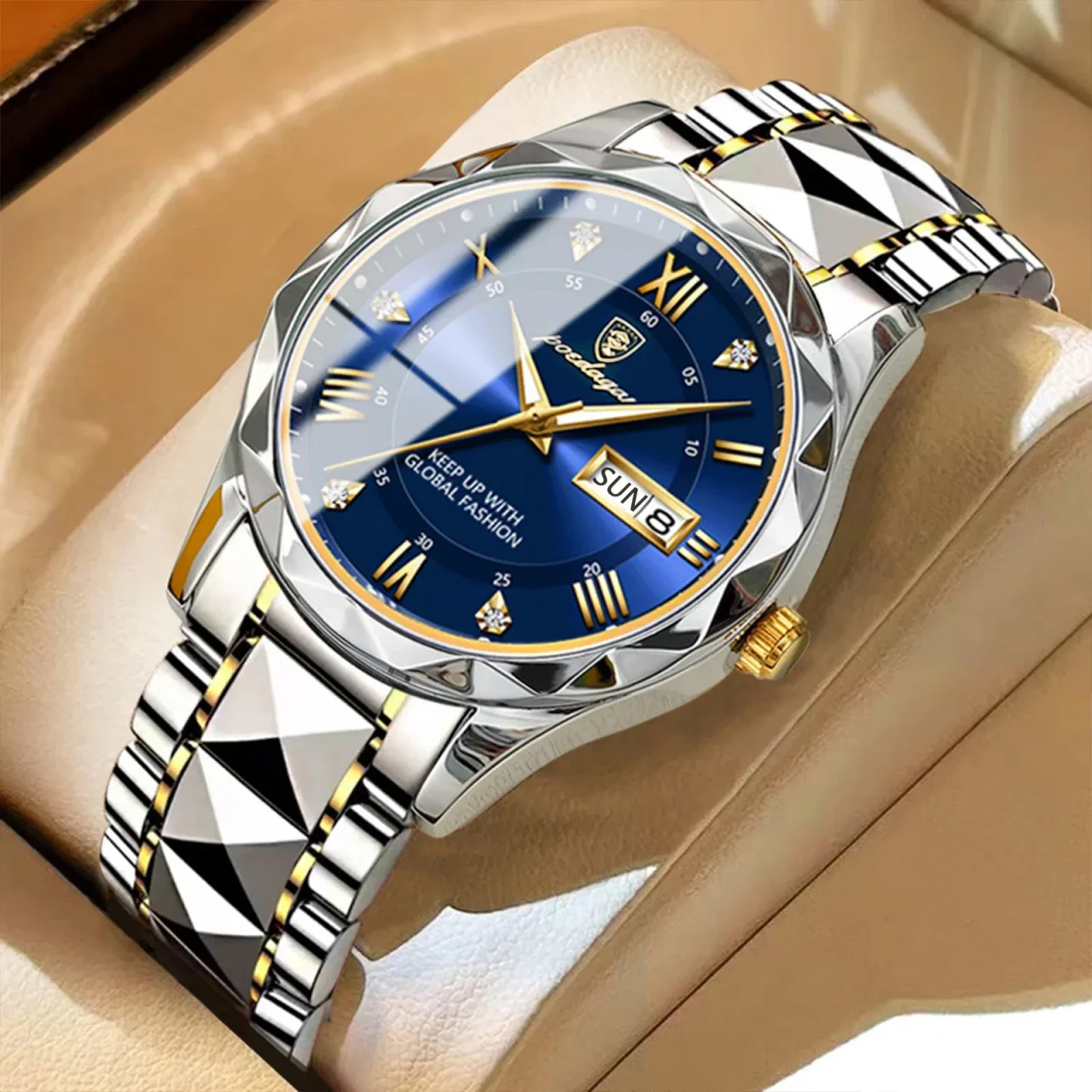 Color: Pink - POEDAGAR Top Luxury Men Quartz Watch For Men Sports Waterproof Luminous Stainless Ste