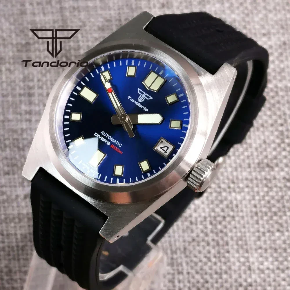 Color: BRONZE - Tandorio Black/Blue/Green Sunburst Dial NH35A 38mm Automatic Men's Watch 200M Brush