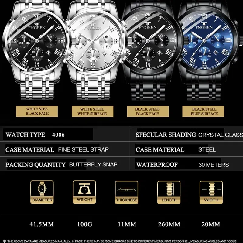 Color: Coffee - BINBONG Men Watches 2023 Top Brand Luxury Waterproof Date Clock Male Steel Strap Ca