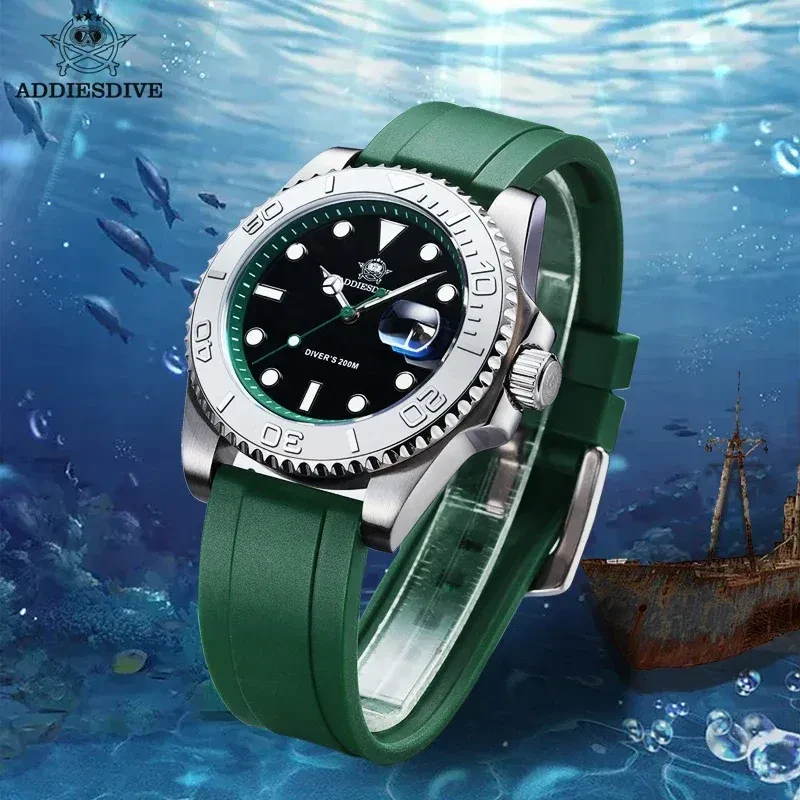 Color: Ivory, Ships From: CHINA - ADDIESDIVE AD2040 Men's Watch 41mm Fashion Diver Quartz Watch 200