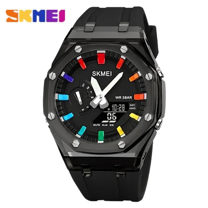 Color: BRONZE, Ships From: CHINA - SKMEI Waterproof Men Watch Countdown Stopwatch Led Light Electro
