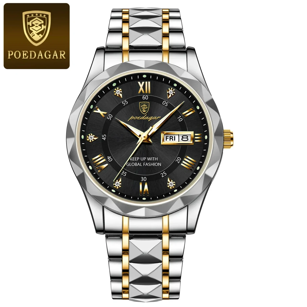 Color: Rose - POEDAGAR Top Luxury Men Quartz Watch For Men Sports Waterproof Luminous Stainless Ste