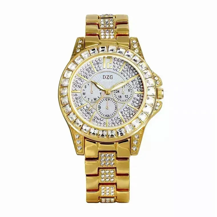 Color: Rose - Fashion Women Watch with Diamond Watch Ladies Top Luxury Brand Ladies Casual Women's 