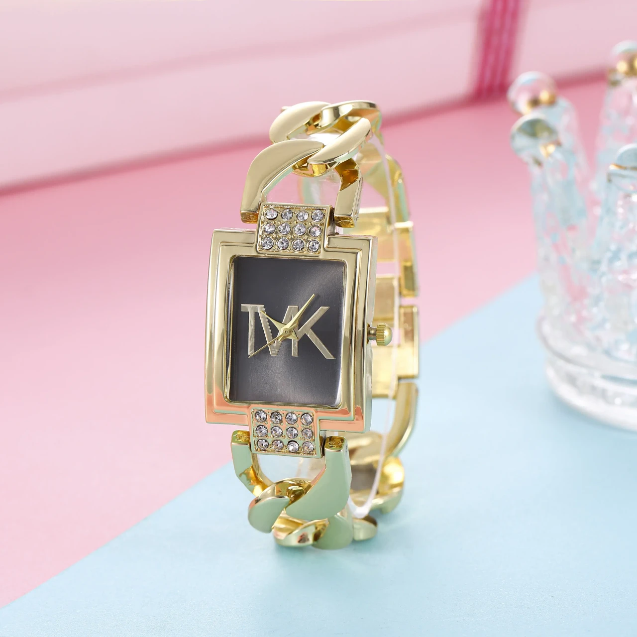 Color: BRONZE, Ships From: CHINA - Luxury Brand Women's Watch Fashion Elegant Style Metal Strap Squ