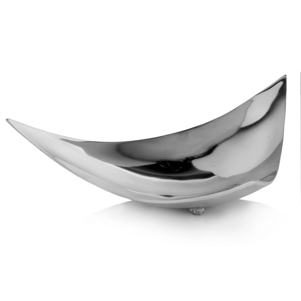 14" Silver Aluminum Triangular Bowl