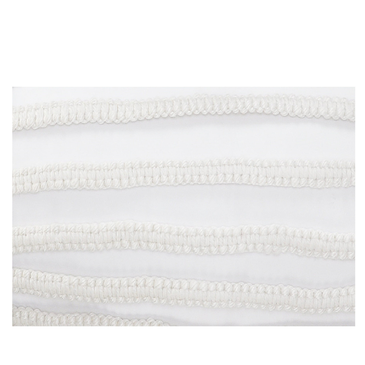 14" X 36" White Textured Indoor Outdoor Throw Pillow With Fringe