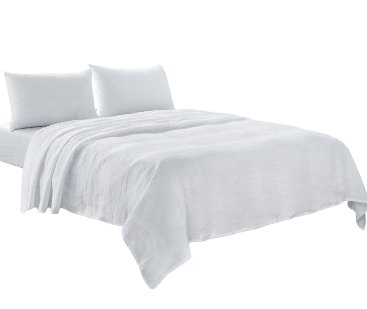 Four Piece White Linen Twin Sheet Set