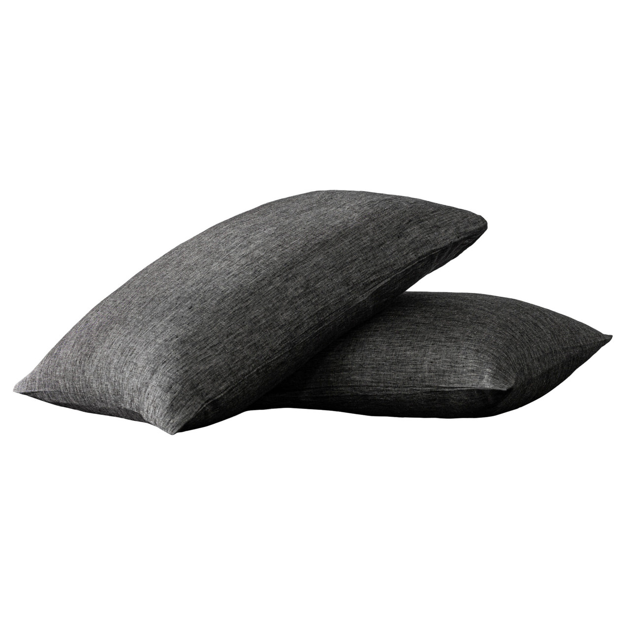 Set of Two Onyx Linen Pillowcases