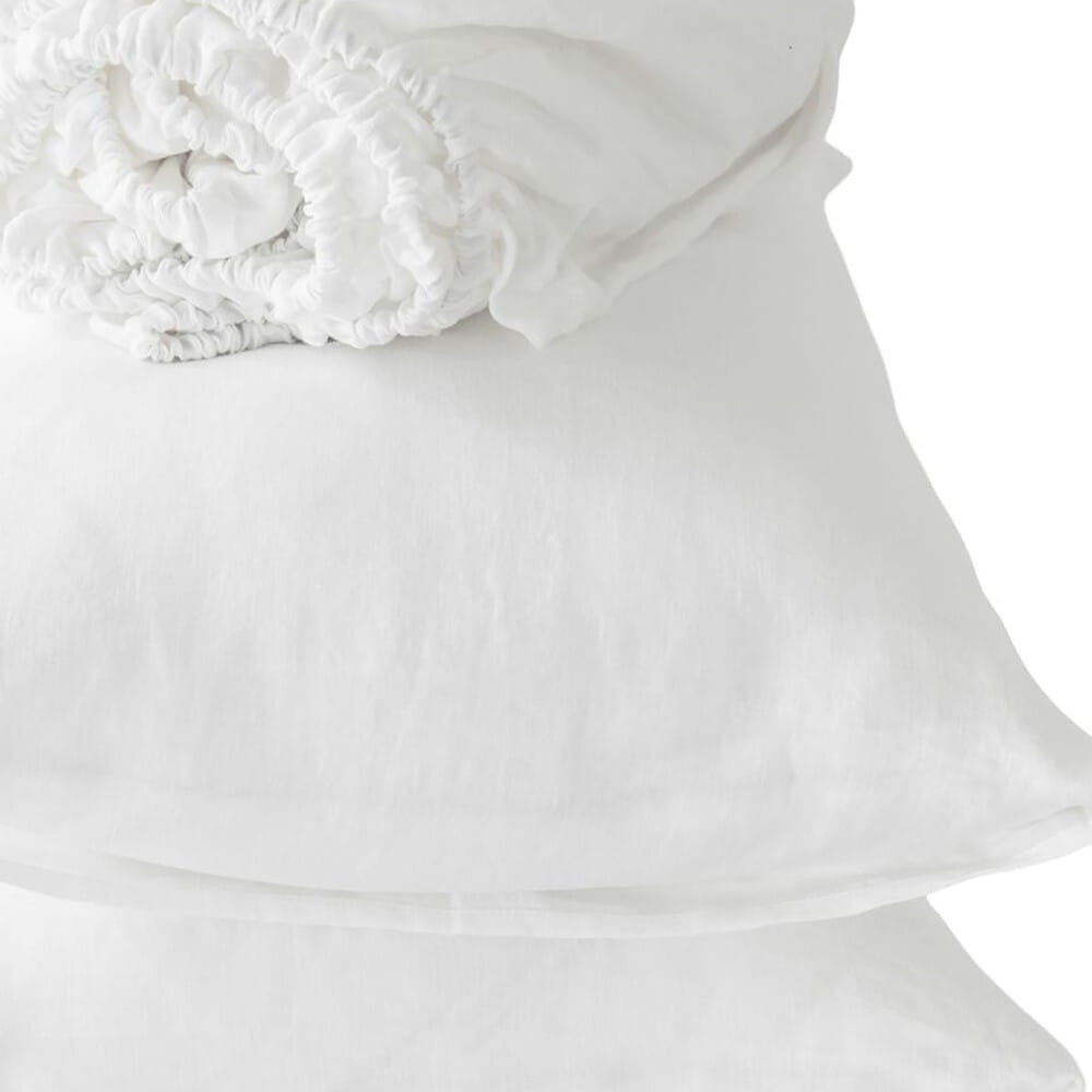 Four Piece Ivory Linen Sheet Set