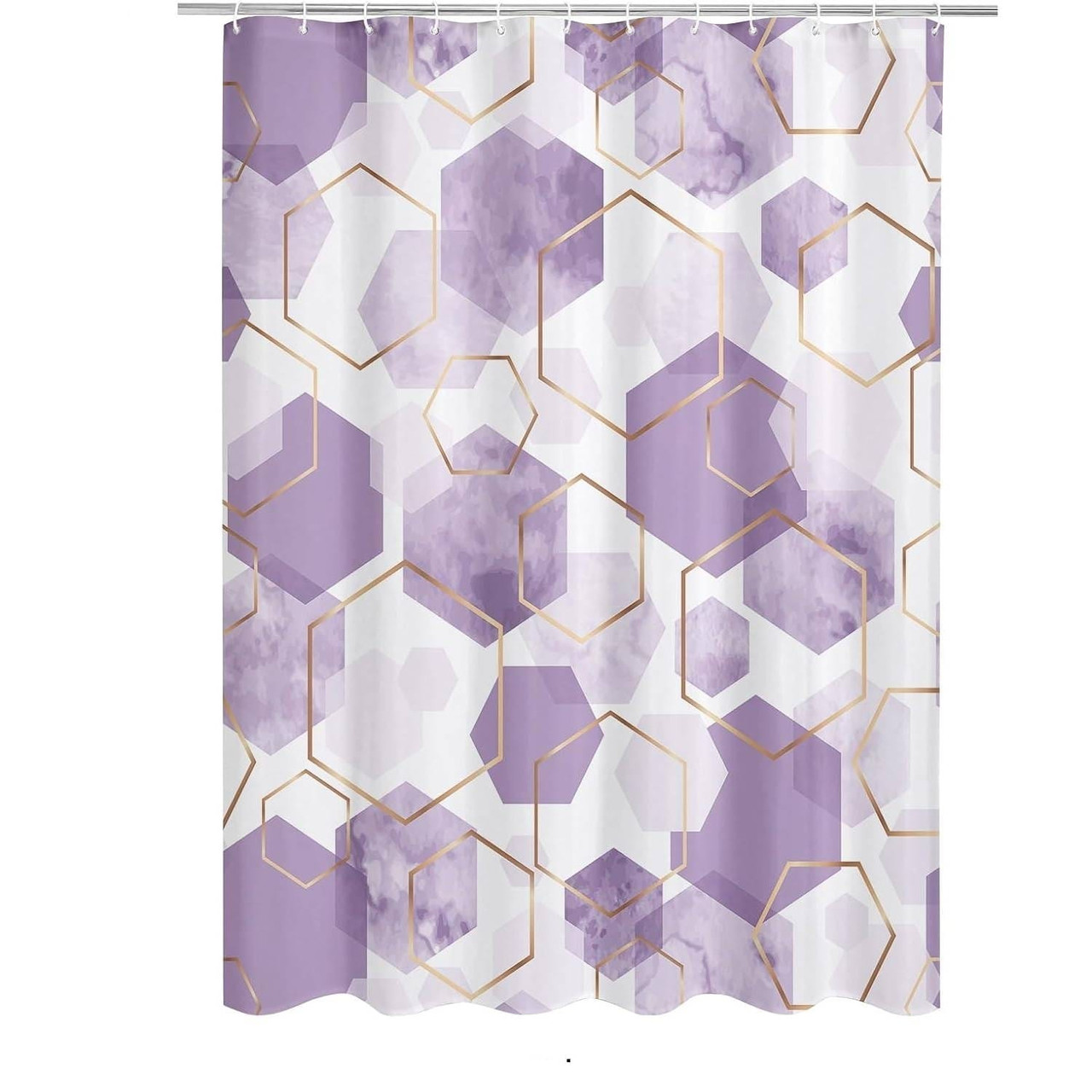 72"W x 72"H Abstract Lavender Geometric Polyester Shower Curtain