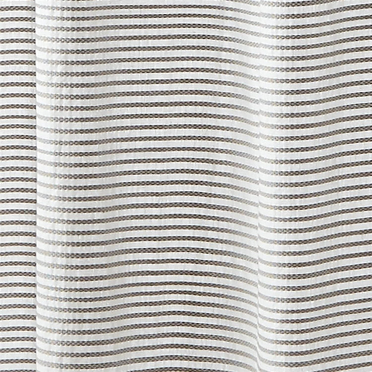 72-inch Grey and White Stripes Cotton Shower Curtain with Tassels