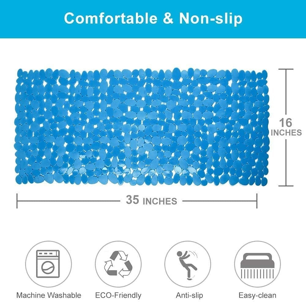 35" Blue Spa Pebbles Non Slip Bathtub Mat