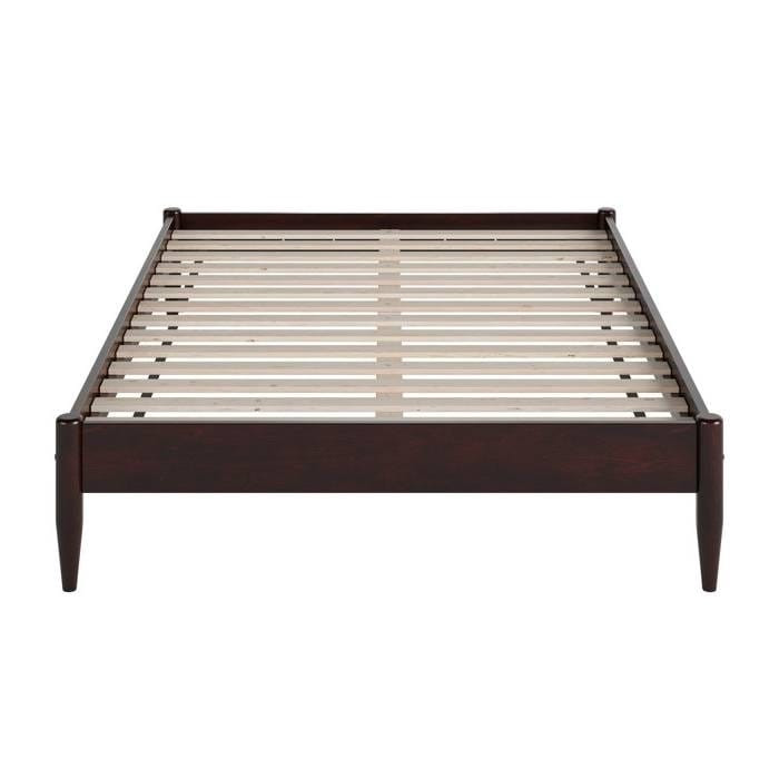 King Size Solid Hardwood Victorian Style Espresso Platform Bed