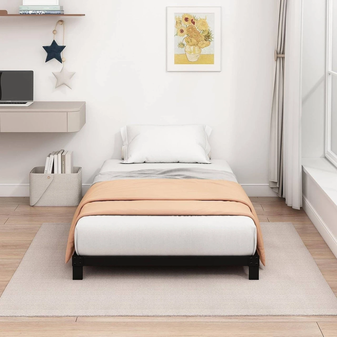 Twin XL size 5-inch Heavy Duty Metal Bed Frame with 3,000 lb. Weight Capacity