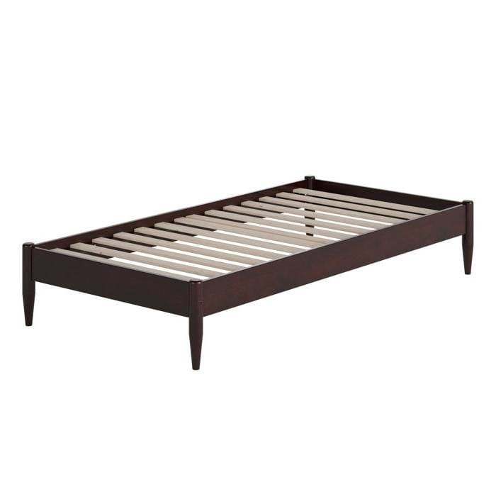 Twin Size Solid Hardwood Victorian Style Espresso Platform Bed