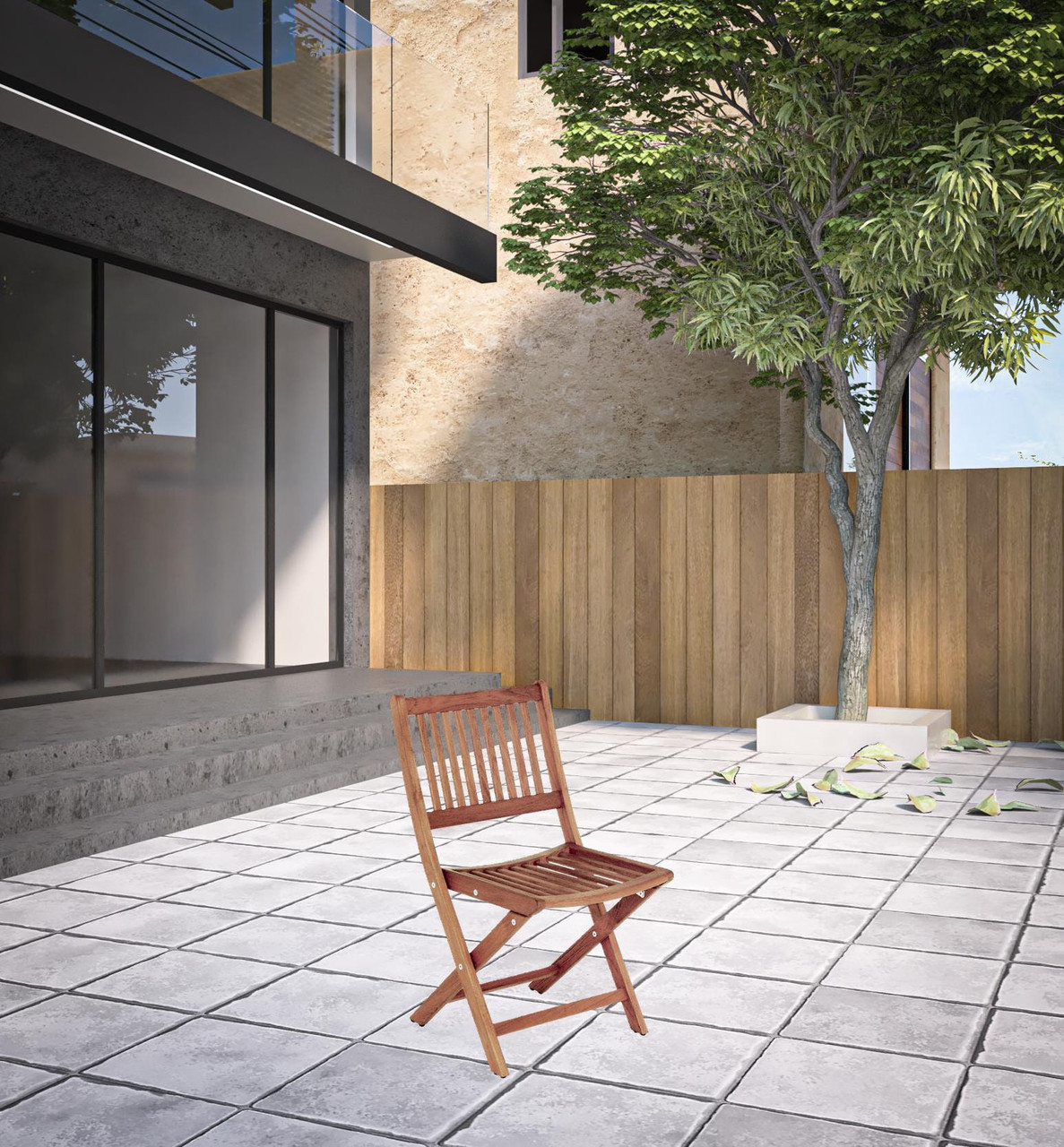 24" Brown Solid Wood Indoor Outdoor Deck Chair