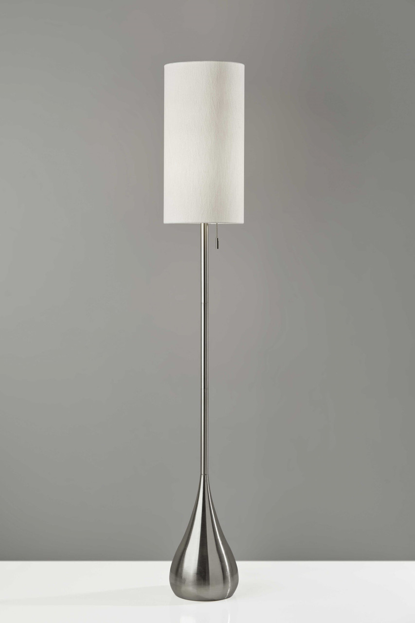 68" Traditional Shaped Floor Lamp With White Drum Shade