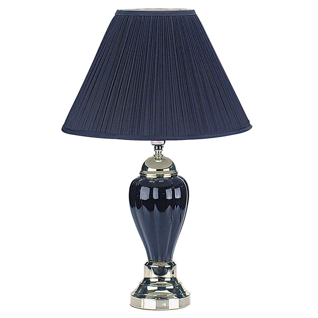 27" Black and Gold Ceramic Urn Table Lamp With Black Empire Shade