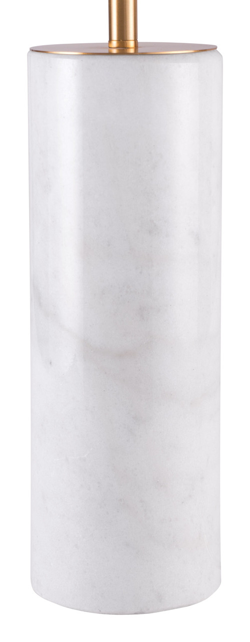 55" White Metal Bedside Table Lamp With Beige Empire Shade