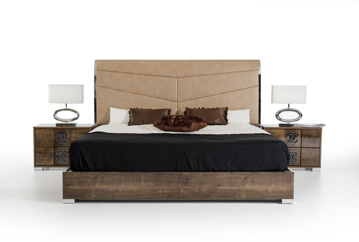 20" Mdf  Veneer  And Chrome Nightstand