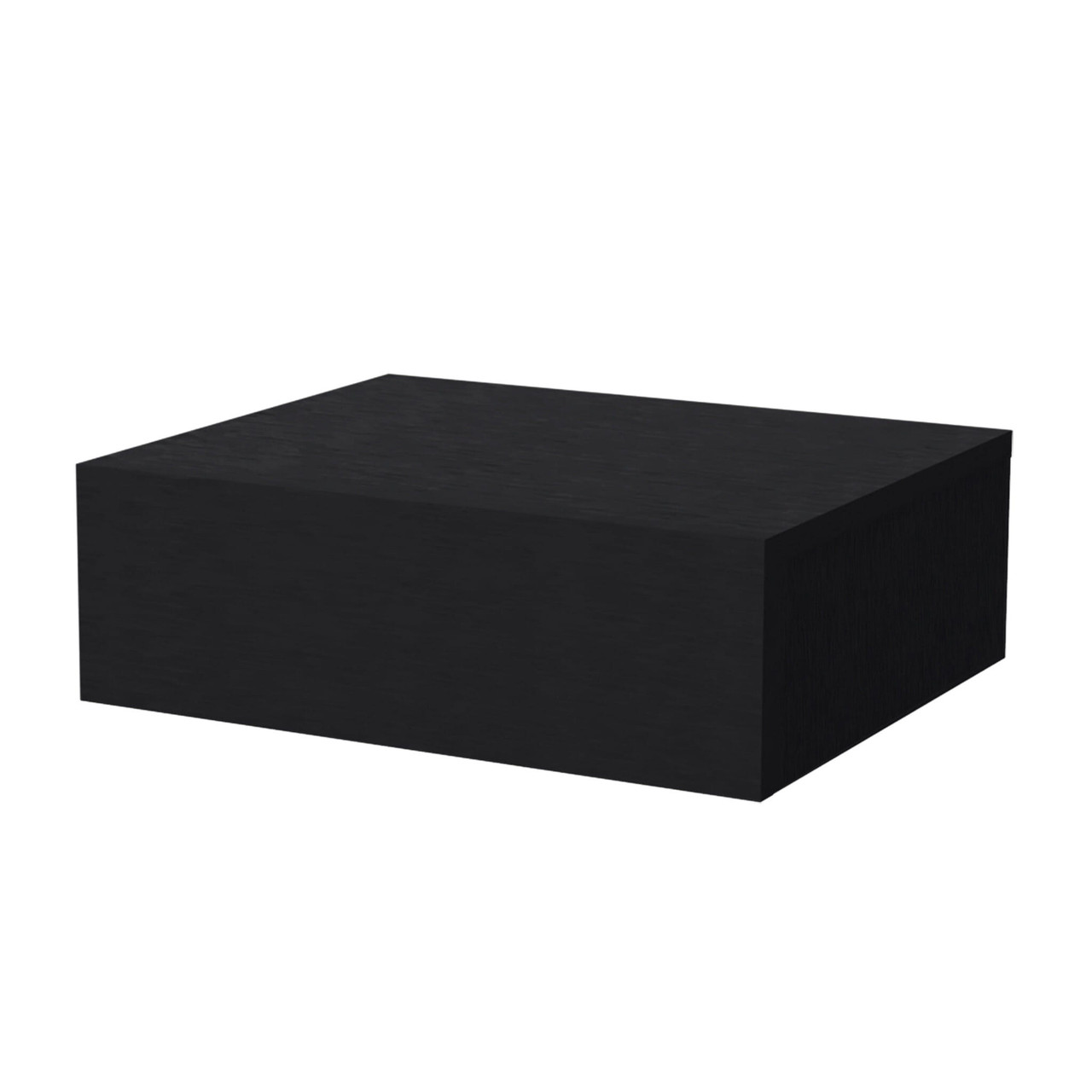 5" Black One Drawer Faux Wood Floating Nightstand