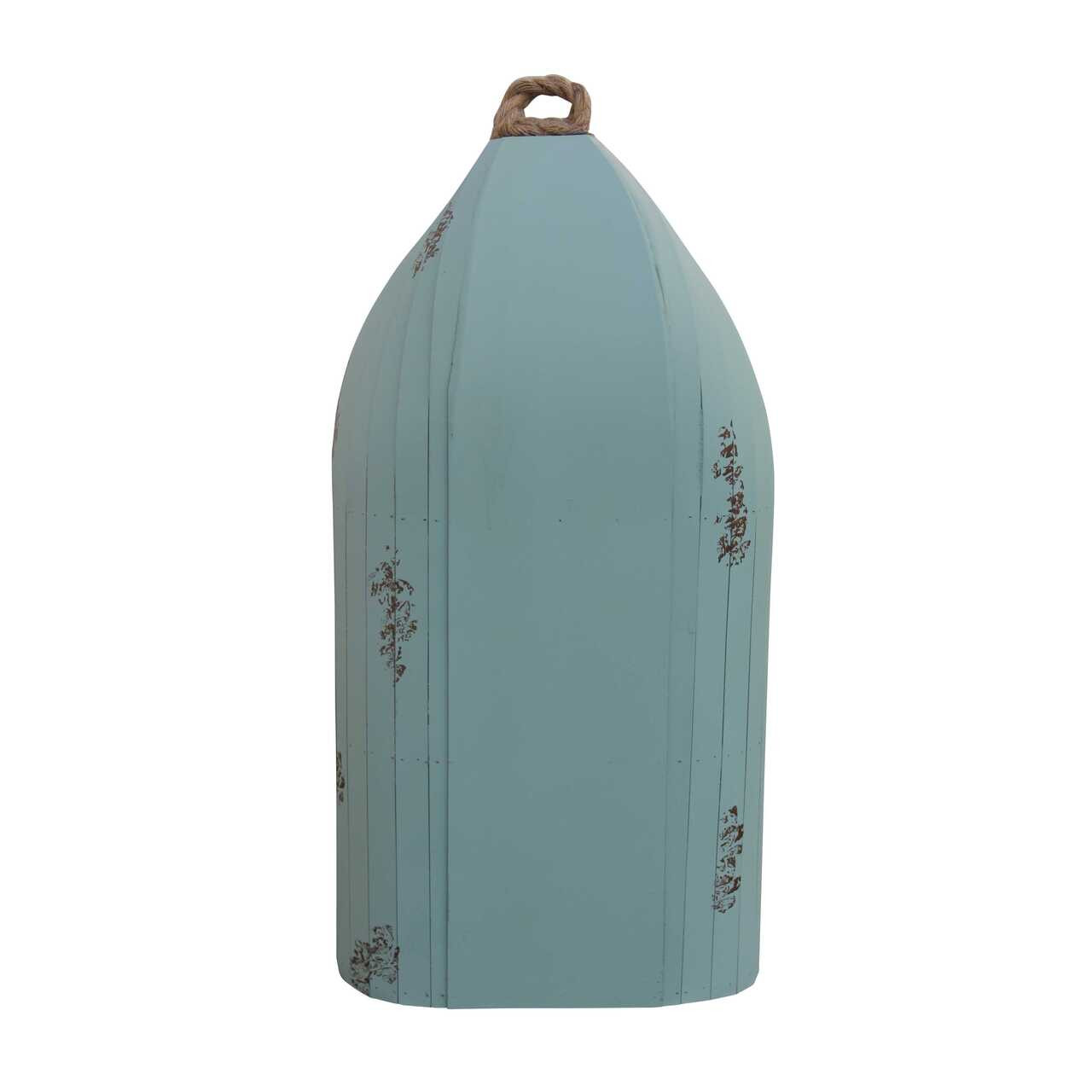 Distressed Blue Canoe Hanging Shelf