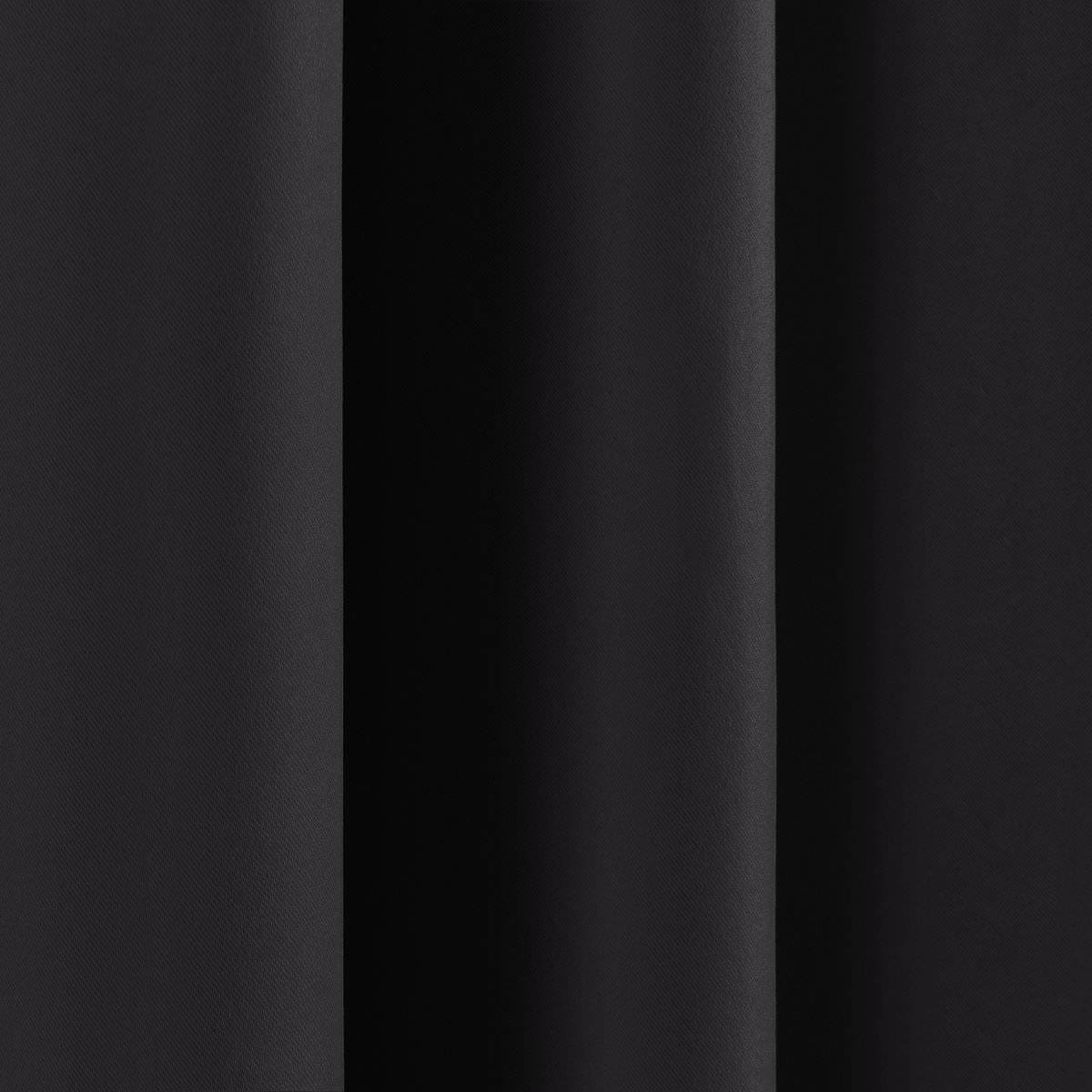 52 x 102 inch Solid BlackThermal Blackout Curtain Panels - Set of 2