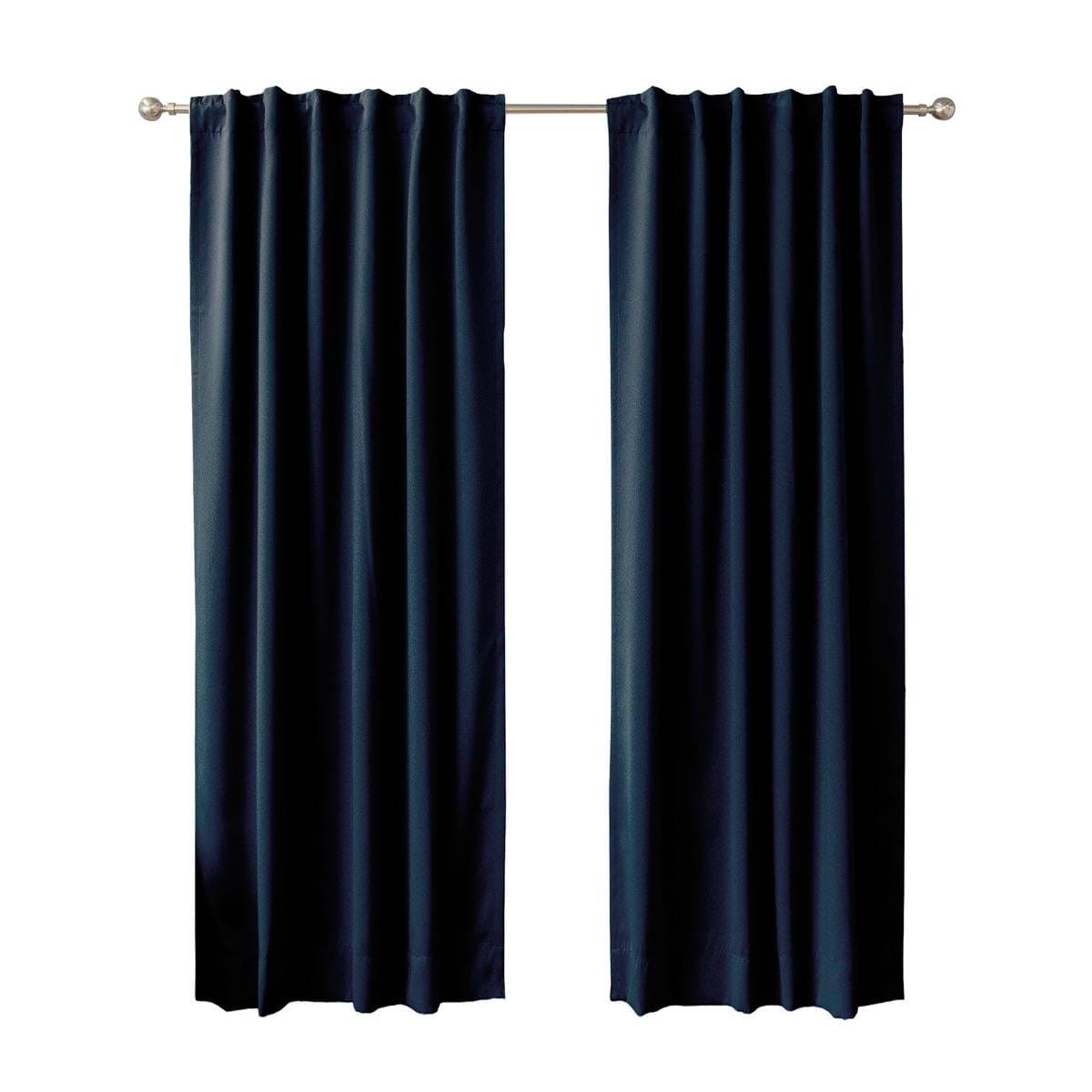 52 x 102 inch Solid Navy Blue Thermal Blackout Curtain Panels - Set of 2