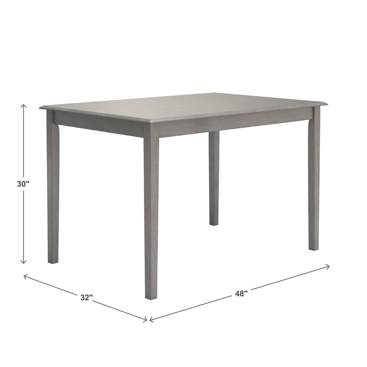 Farmhouse 32 x 48 inch Dining Table in Antique Grey Wood Finish