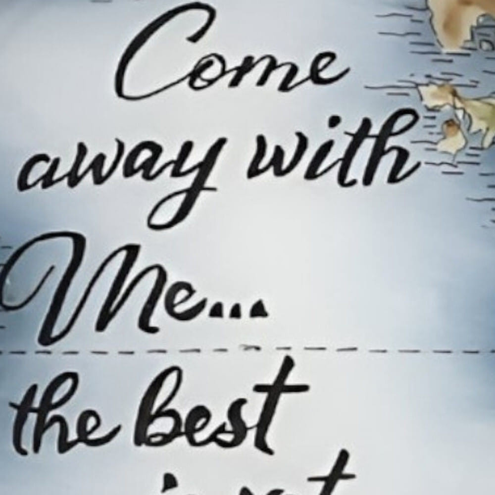 Globe Come Away with Me Hand Painted Mouth Blown Glass Ornament