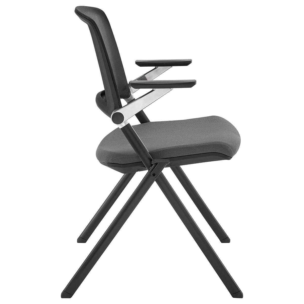 Set of Two Black Gray and Black Mesh Conference Office Chair