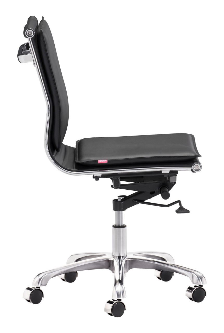 Black and Silver Adjustable Swivel Faux Leather Rolling Executive Office Chair
