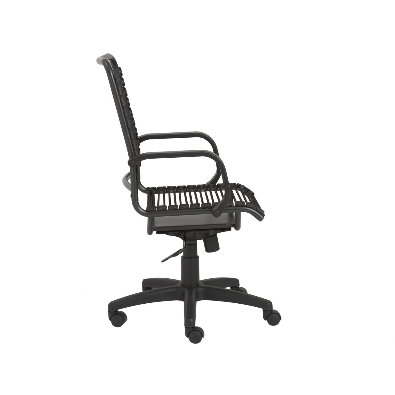 Black Swivel Adjustable Task Chair Bungee Back Steel Frame