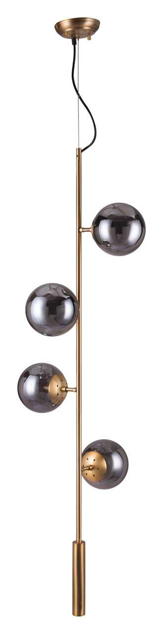 Gold Shaded Four Light Metal Dimmable Ceiling Light With Clear Shades