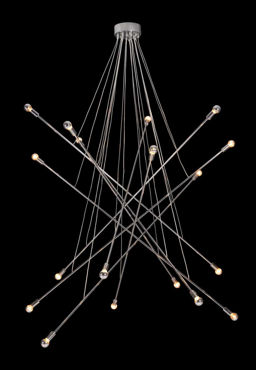 Silver Multi Light Metal Dimmable Chandelier