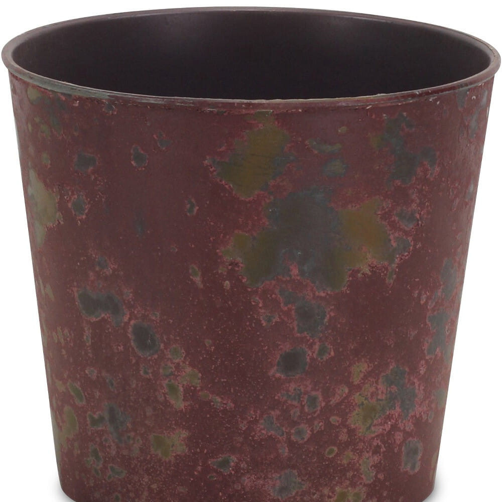 7" Red Recycled Plastic Indoor Outdoor Round Pot Planter