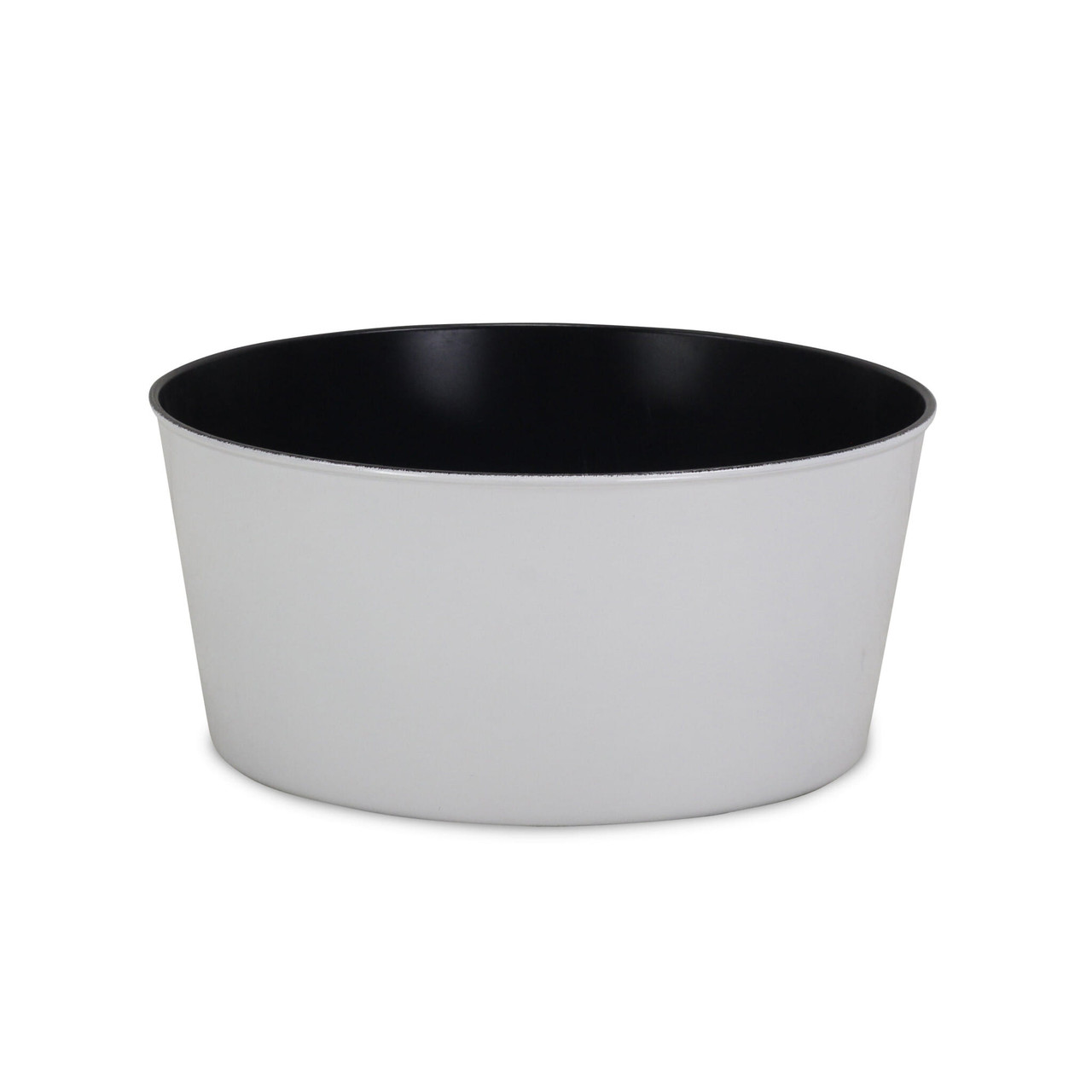 12" White Recycled Plastic Indoor Outdoor Round Pot Planter