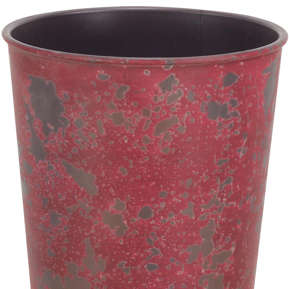 5" Red Recycled Plastic Indoor Outdoor Round Pot Planter