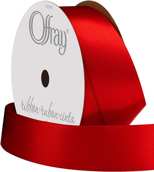 Offray Single Face Satin Ribbon Red