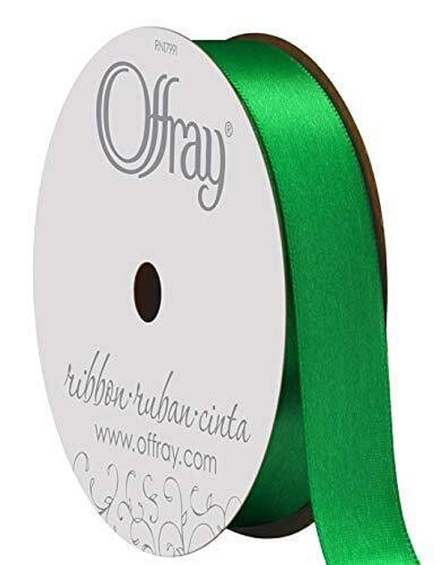 Wide Single Face Satin Ribbon Emerald Green