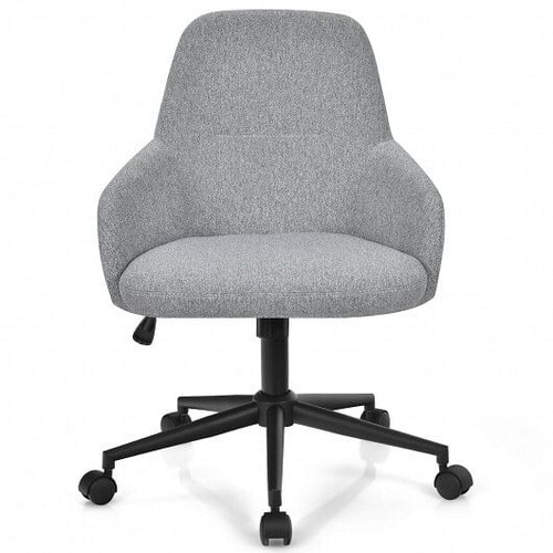 Fabric Home Office Chair with Rocking Backres-Gray