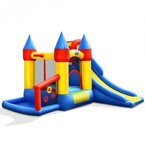 Inflatable Bounce House with Basketball Rim and 780W Blower