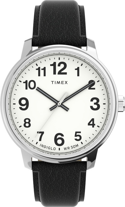 Timex Men's Easy Reader Bold Quartz Dress Watch with Leather Strap