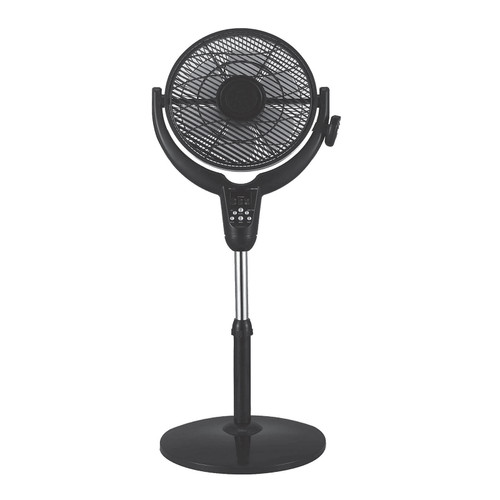 Optimus 14 Inch Louver Rotating Oscil Pedestal Air Circulator with Remote, LED and Timer