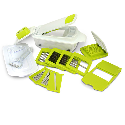 MegaChef 8-in-1 Multi-Use Slicer Dicer and Chopper with Interchangeable Blades, Vegetable and Fruit