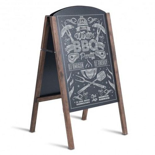 31.5 Inch Wood A-Frame Sidewalk Signage Chalkboard