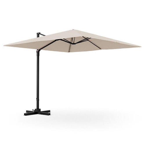 9.5 Feet Square Patio Cantilever Umbrella with 360 Rotation-Beige