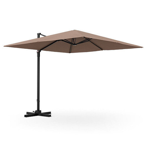 9.5 Feet Square Patio Cantilever Umbrella with 360?° Rotation-Beige