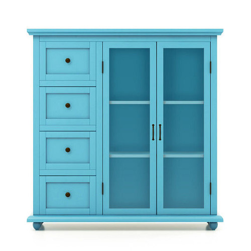 Buffet Sideboard Table Kitchen Storage Cabinet with Drawers and Doors-Blue Buffet Sideboard Table Kitchen Storage Cabinet with Drawers and Doors-Blue